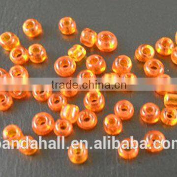 12/0 Glass Seed Beads, 2mm Transparent Orange Micro Beads(SDB9)