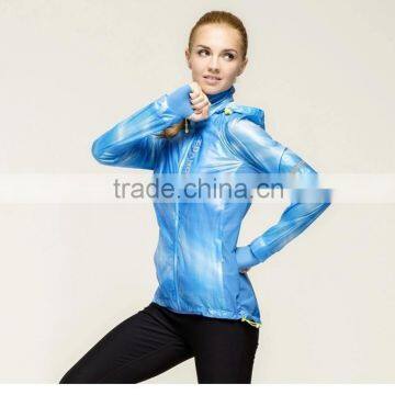 OEM wholesale women fashional running wear/ windproof sport jacket