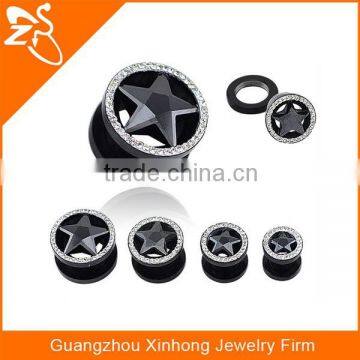 TP01021 surgical steel piercing zircon plug stick on body jewelry