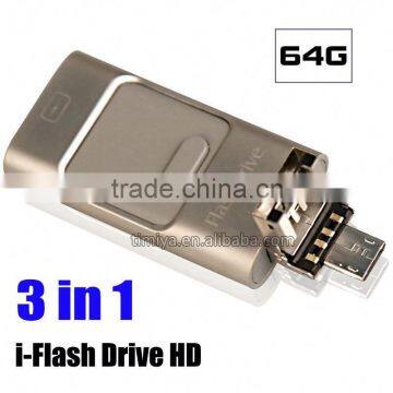 64GB Flash Drive USB 2.0 OTG Flash Memory Stick with Micro USB Connector for iPhone for Apple Device, Android Smartphone                        
                                                Quality Choice