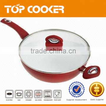 Forged aluminum ceramic coated Wok with assist handle