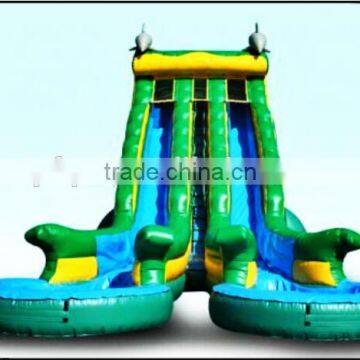 giant inflatable water slide with double pool