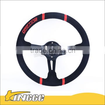 Car Accessory Racing 350MM Deep Dish Suede Steering Wheel