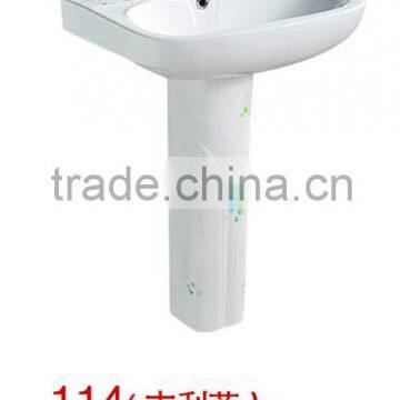 114 Bathroom Toilet Pedestal Washing Basin,sanitary Ceramic China photo-2