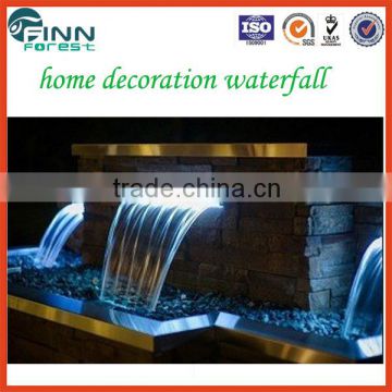 With LED light wall waterfall fountains home swimming pool decoration waterfall