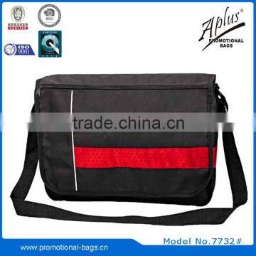 polyester messenger bag with zipper pockets