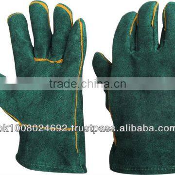 Green Welding leather hand gloves