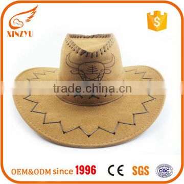 Wholesale leather cowboy hats fancy design cowboy hat with print logo