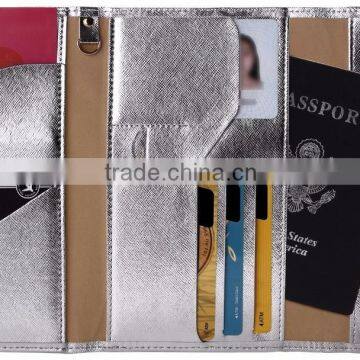 Luckiplus Inventory Multi-purpose Anti degaussing Passport Wallet Organizer Holder Slivery