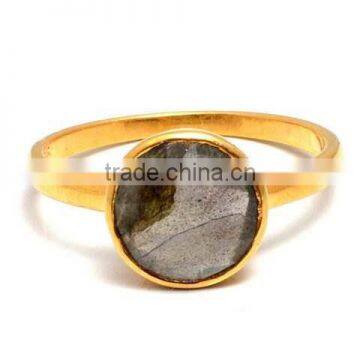 The Gopali Jewellers Labradorite Gemstones Rings-Vermeil Gold