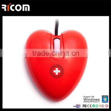 Heart Shaped Computer Mouse, Custom Design Wired Mouse Shenzhen Ricom MO7009