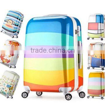 Colors Printing Lightweight Hard Side Travel Suitcase For Women 20 Inch