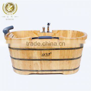 Hotel tub wooden bathtub with faucet freestanding massage tub