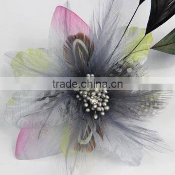 Girls Feather clip Hair Bow Clips Feather Brooch colorful