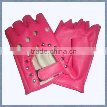 studded fingerless leather glove