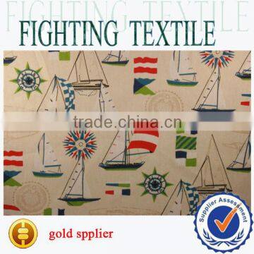 new design boat printed cotton canvas fabric for home textile