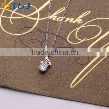 2016 Hot Selling Simple Pendant Necklace,Butterfly Shape Jewelry Crystal Cheap Necklace for Girls Party/