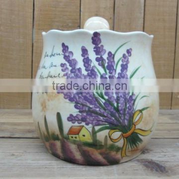 Handpainted Style Ceramic Biscuit Storage Canister