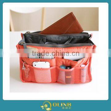 Double Zipper Multifunctional Toiletry Fashion Nylon Cosmetic Travel Bag