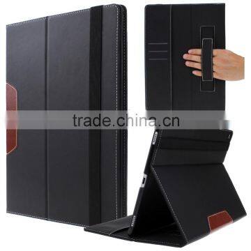 Wholesale price super quality card slots black handheld leather cover for ipad pro 9.6 inch