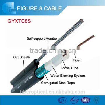 Outdoor figure 8 self-support 6 core fiber optic cable