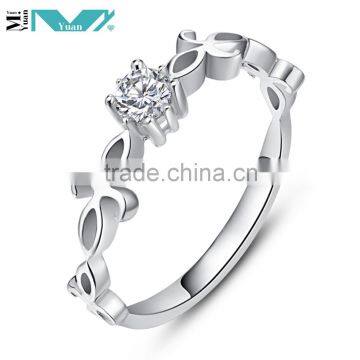 Rhodium Plated Ring 925 Silver Rings Fashion Style Cool Gift