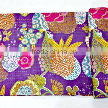 Wholesale Handmade Kantha Quilt Floral tropicana Kantha Quilt Floral Kantha Blanket Kantha Bedspread Kantha Throw Kantha Bedding