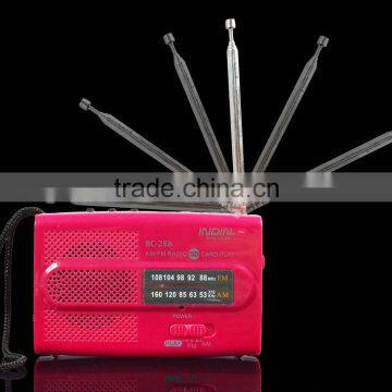 Mini AM FM Receiver Rechargeable Radio World Universal Antenna High Quality Radio Stations Built in Speaker BC288