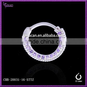 Attractive Design Round Paved Gems Septum Piercing photo-6