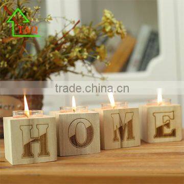 2016 Unique Creative cheap tealight wooden home candle holder