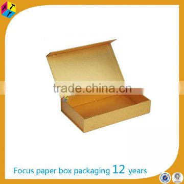 rigid cardboard paper plain gold packaging box