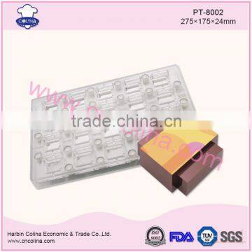 Double layered square shape magnetic polycarbonate plastic chocolate mold