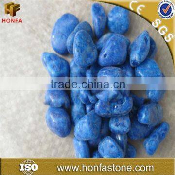 factory direct dyed blue color river pebble stone with CE,SGS,ISO