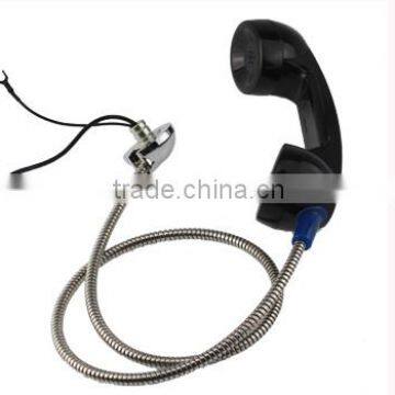 wolesale, Metallic hose telephone handset T6 handset for telephone Armoured cord line