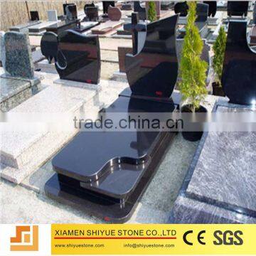 Black and White Granite Tombstone With Angel photo-5