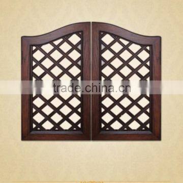 Black Wooden Material Double Grid Cabinetry Doors