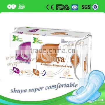 high tech 8 layers Nano silver Anion sanitary napkins factory in china