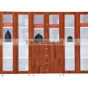 High quality six-doors glass wooden cheap file cabinet