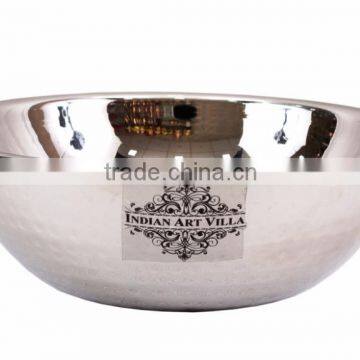 IndianArtVilla Handmade Steel Kadhai Karahi Wok with Brass Handle 750 ML - Serving Indian Food Dal Curry Vegetable Home Hotel