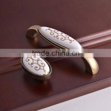 China supplier zamak zinc allloy porcelain italian furniture decorative pull knobs modern ceramic cabinet handles