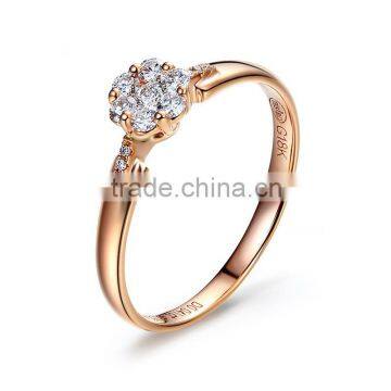 2016 Wholesale Lovans Simple Design S925 AAA Cubic Zircon Gold Rings