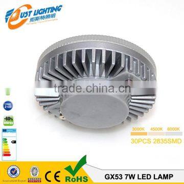 6W7W8W GX53 7W 2835SMD aluminum with glass cover gx53 led lamp Min. Order: 100 Pieces