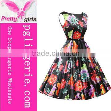 Bright Color 1950s Audrey Hepburn Dress photo-4