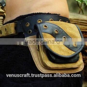 travel pocket money leather hip waist bag belt