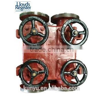 Marine flanged double row globe valve iron casting