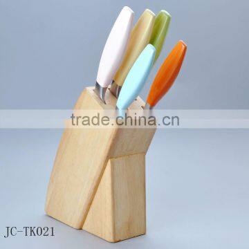 Kitchen cutting vegetable meat fruit knive set with a wooden block