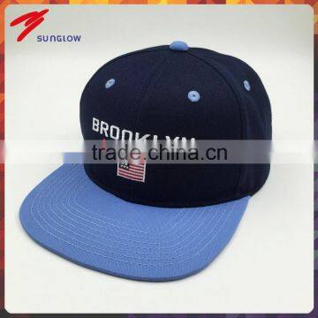 Custom design 6 panel snapback hat with Brooklym New York embroidery