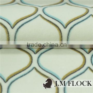 Polyester/Nylon printed plain flocking fabric for sofa fabric