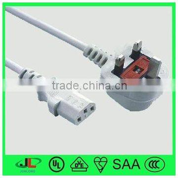 BS approved 3 pin UK male and female plug with fuse and C13