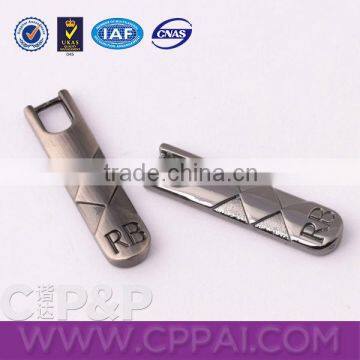 Diamond shape gun metal custom ideal zipper wholesale for men